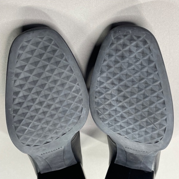 NEW Aerosoles Shoes Womens 6 black purple leather Alae block heels - Picture 8 of 12